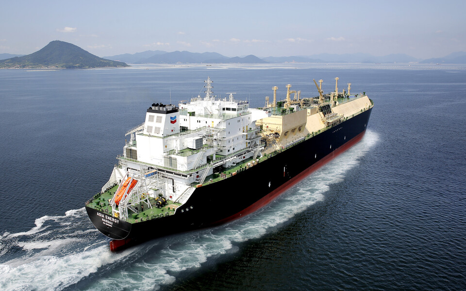HD현대마린솔루션과 셰브론이 저탄소 선박으로 개조하기로 한 16만 입방미터급 LNG운반선 아시아 에너지호(Asia Energy).